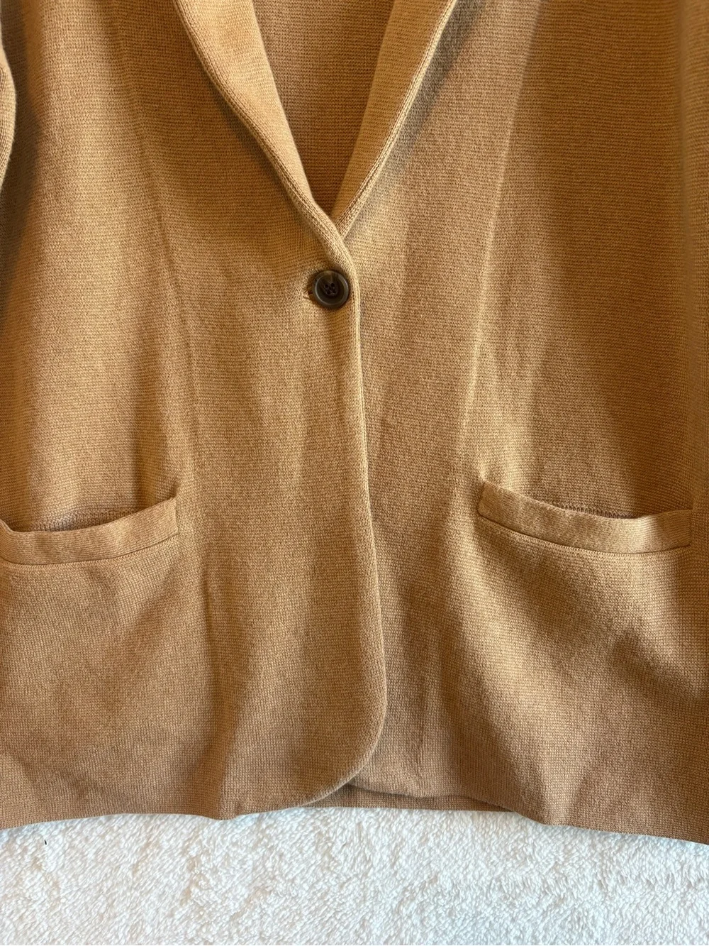 J. Crew Factory Schoolboy Sweater Blazer Heather Acorn 100% Cotton Large NWT